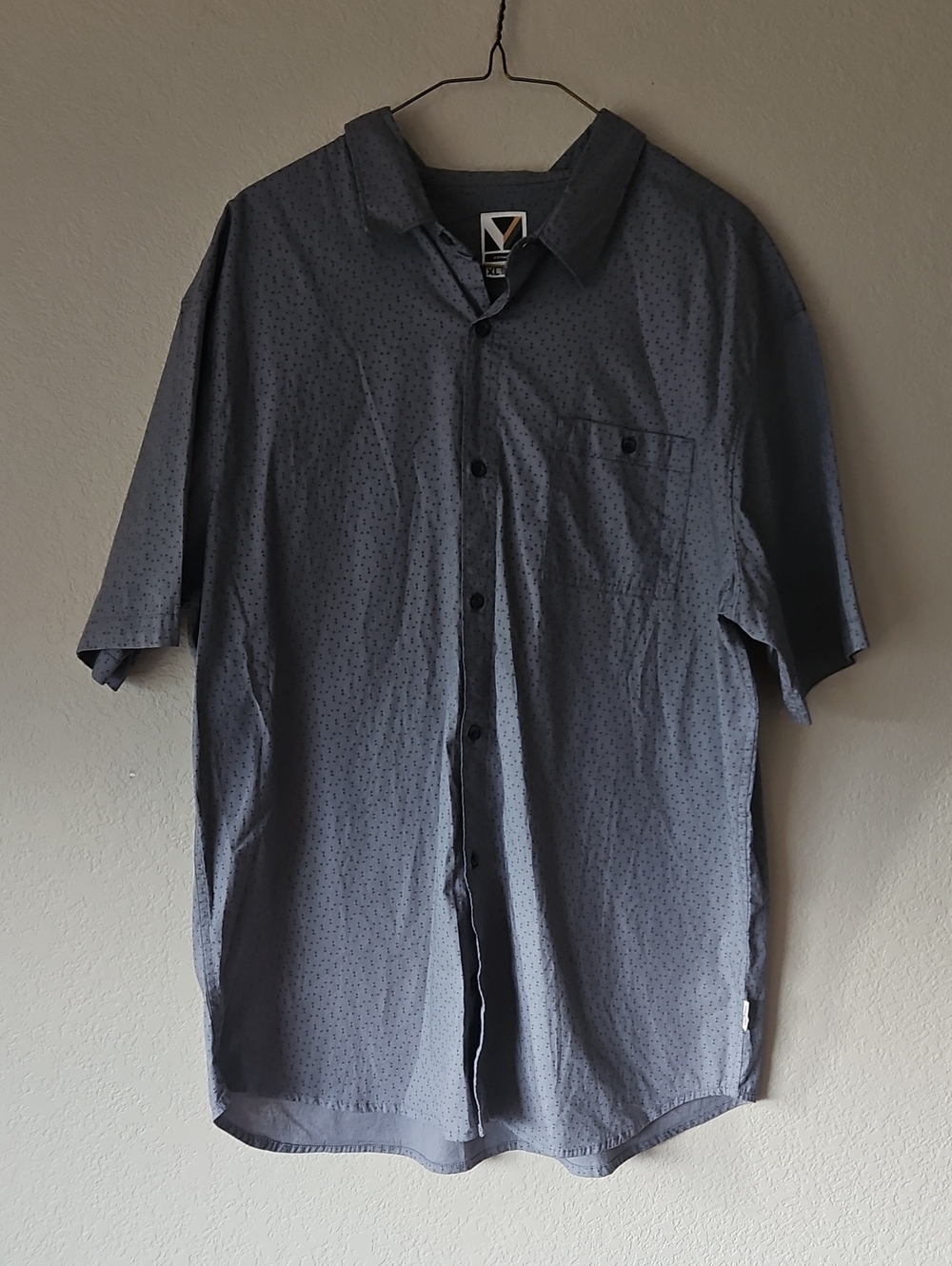 Voyager Men's Short Sleeve Button-Up Shirt - Gray XL
